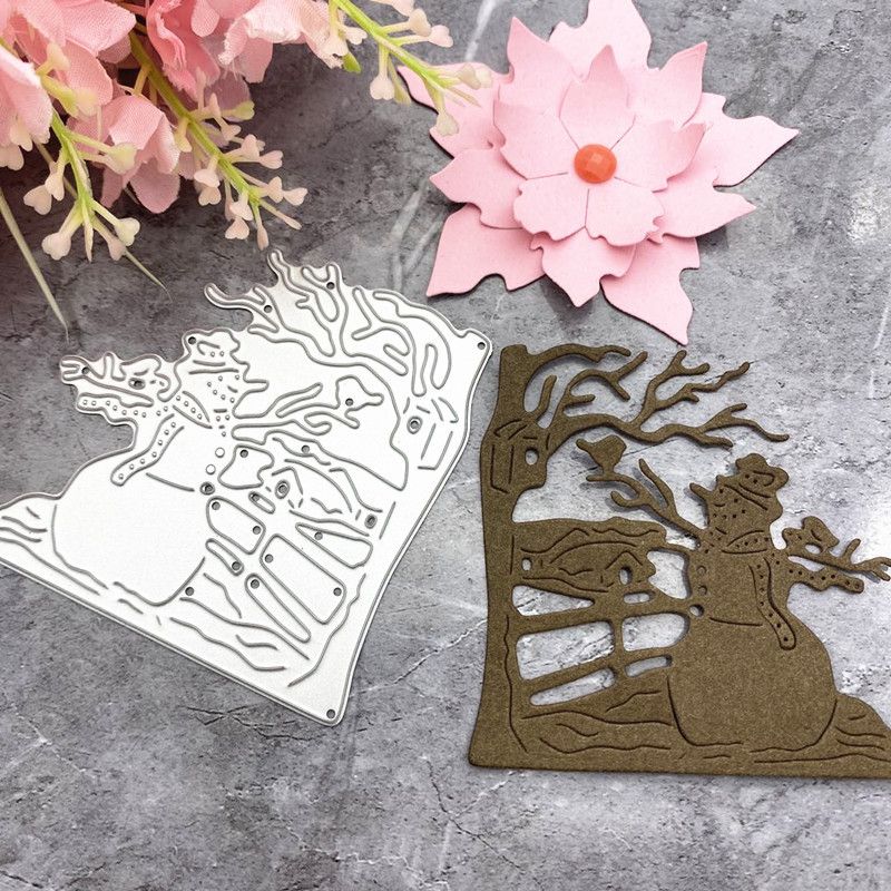 DIY knife die handicraft die embossing carbon steel knife die cut die scrapbook Christmas snowman_voghion.com