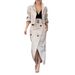 Women’s Clothing Women's Suit Lapel Patchwork No Long Sleeve Top Skirt Two piece Set with Belt_voghion.com