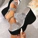 Spring/Summer New Style Slope Heel Thick Water Diamond Waterproof Platform Sponge Bottom Fashion 10cm Women's Sandals_voghion.com