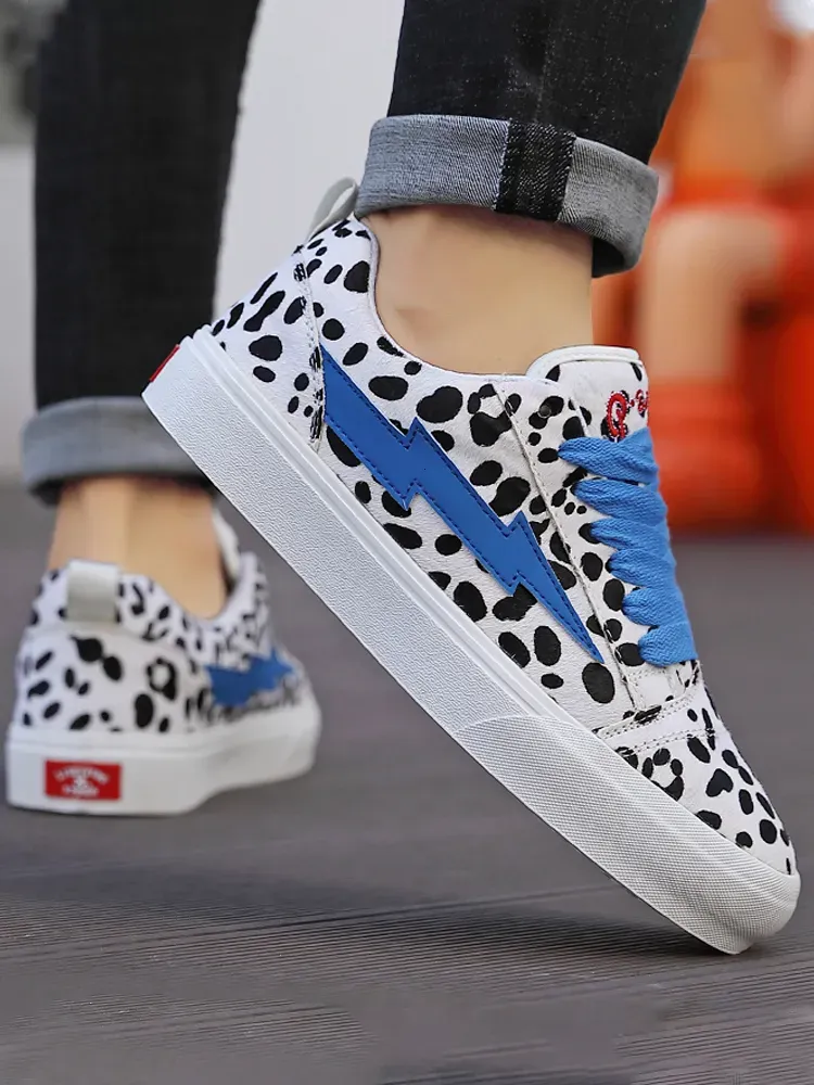 Lighing X D6229 Board Picasso Collaboration Leopard Print Revenge Lighing Storm For Men And Women Fashion Casual Shoes_voghion.com