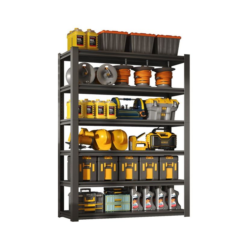 82'H 6 Tier Metal Shelves For Storage Garage Shelving 2400LBS Heavy Duty Storage Shelves Adjustable Garage Shelf Industrial Shelving Unit Storage Ut_voghion.com