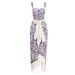 Women's new style waist drawstring hollow purple dragonfly print one-piece swimsuit and wrap skirt suit hot style_voghion.com