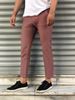 Herrkläder Herrmodell enfärgade casual byxor med smala fötter, smala avsmalnande byxor_voghion.com