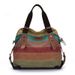 Canvasväskor Randig handväska för kvinnor 2021 Patchwork Rainbow Shoulder Mode Kvinnlig Casual Crossbody-väska Sac A Main_voghion.com