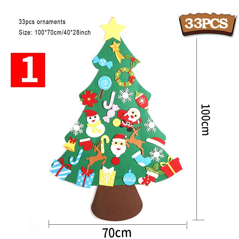 Árbol de Navidad de tela no tejida, decoración navideña de fieltro, regalo educativo para niños, variedad de lámparas transfronterizas al por mayor_voghion.com