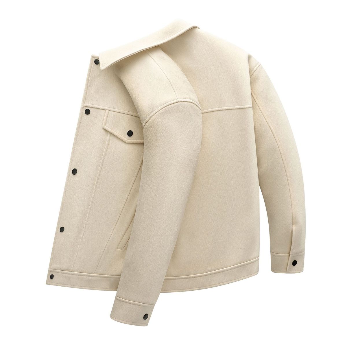 Herrenbekleidung Übergröße Wolljacke mit Revers für Männer Übergröße Lose kurze wattierte Jacke aus verdicktem Mantel_voghion.com