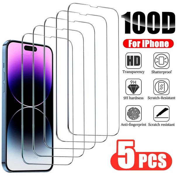 2PCS Glass Screen Protector Phone Case for IPhone 12 11 13 14 15 Pro Max Mini XS XR X 8 7 Plus 14Pro 13Pro IPones_voghion.com