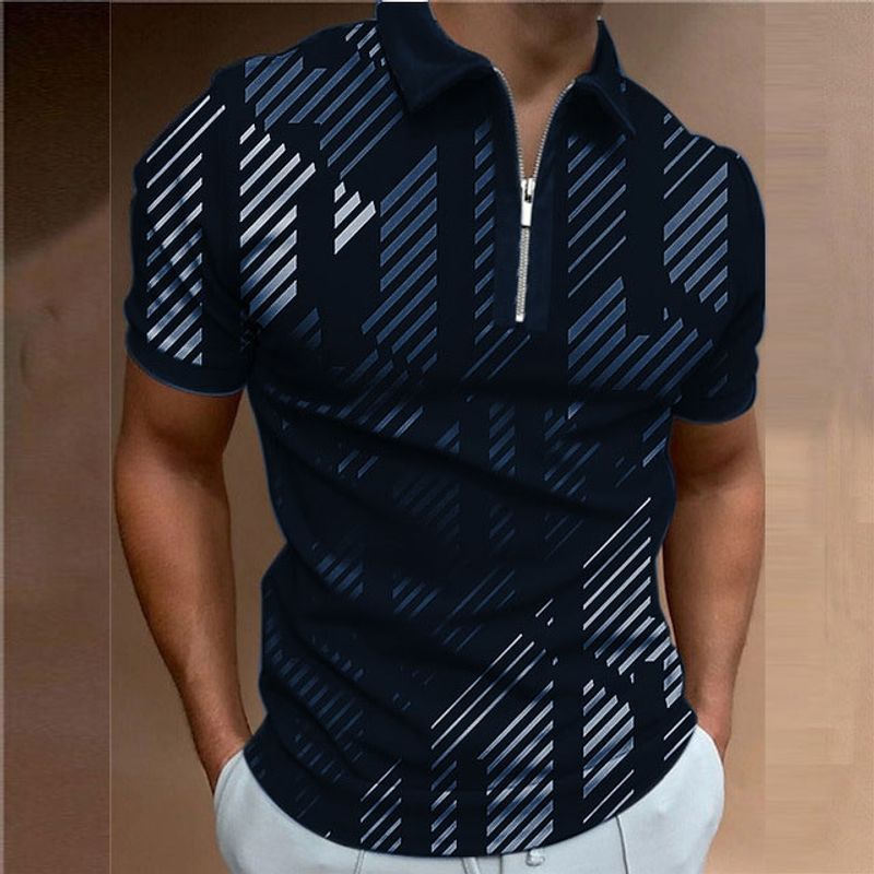 2023 Ny sommer 3D-printet poloshirt herremode sweatshirt street lounge wear top_voghion.com