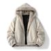 Men's Winter Coat With Fleece Lining – Retro American Style Hooded Parka, Thickened Polyester Jacket For Cold Weather_voghion.com