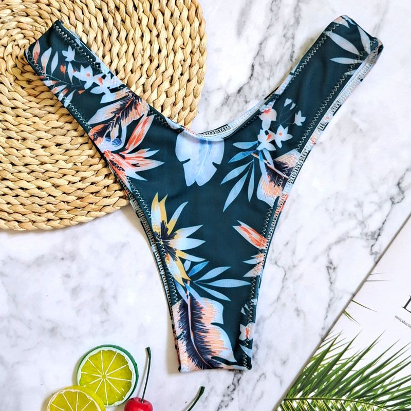 New Leopard Digital Print Sexy Women's Two-Piece Bikini Hot Spring Brazilian Swimwear V-String Bottoms_voghion.com