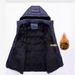 New Men's Plus Size Down Cotton Vest With Detachable Cap And Thick Velvet, Multi Pocket Winter Jacket For Men_voghion.com