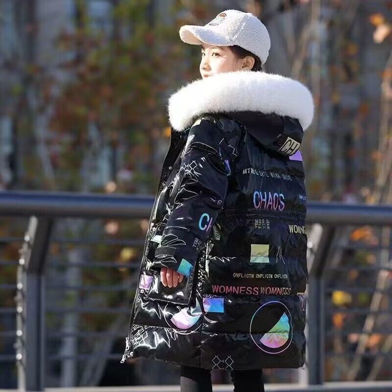 Kinderkleidung Winter Neue Mädchen Baumwollmantel Koreanischen Stil Mittlere Und Große Kinder Kinder Dicke Daunen Baumwolle Mittellanger Baumwollmantel_voghion.com