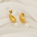 Ins Style Titan Wassertropfen Gold Edelstahl Ohrringe für Frauen Modische Persönlichkeit Perlenohrschmuck_voghion.com