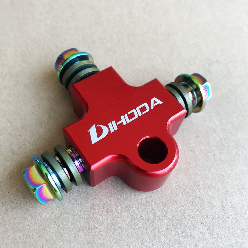 CNC-Anschluss/T-Stück für hydraulischen Bremsölschlauch für Motorräder zur Änderung der Schlauchhalterung mit 3-Wege-Rohradapter_voghion.com