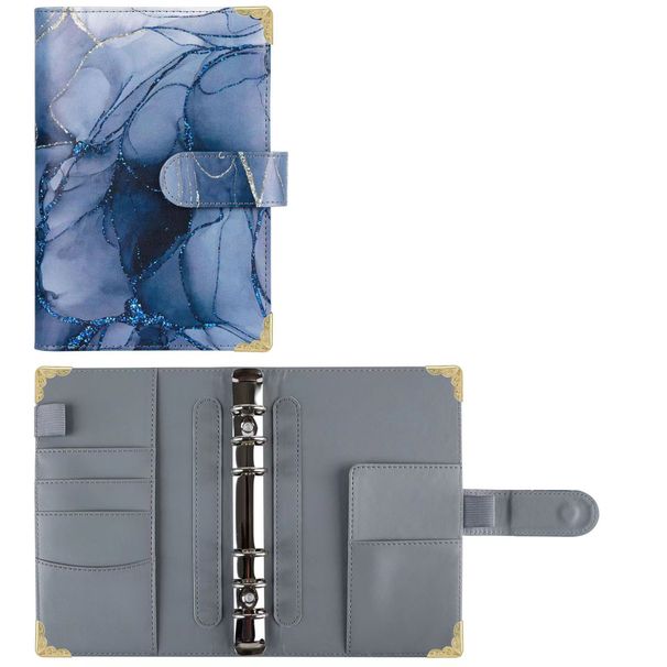 Libretas recargables A6 con hojas sueltas, sobre para efectivo, cuaderno económico de cuero PU, hojas sueltas, manual con pegatinas_voghion.com