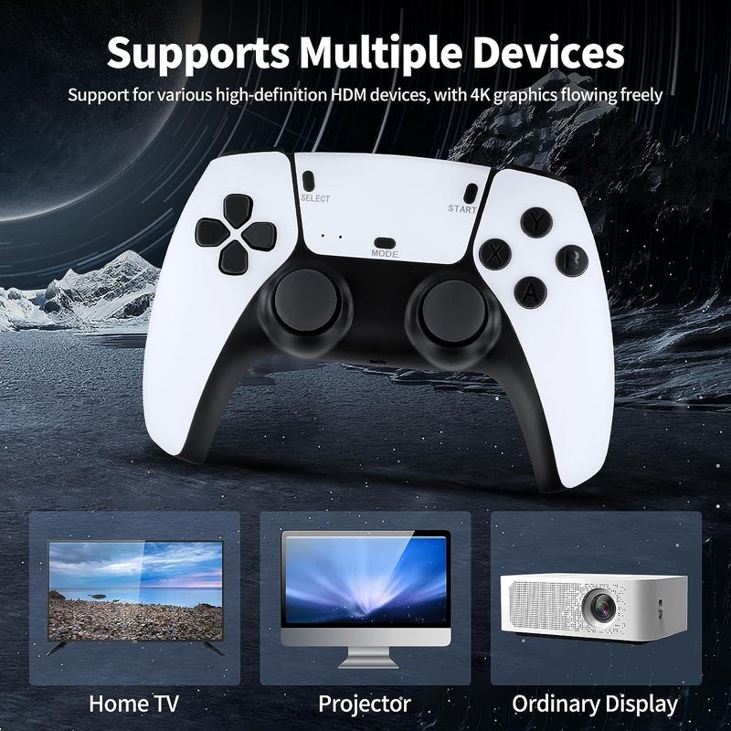 4K Retro Game Console Plug&Play 20000+ Video Game Stick +2x Wireless Controllers_voghion.com