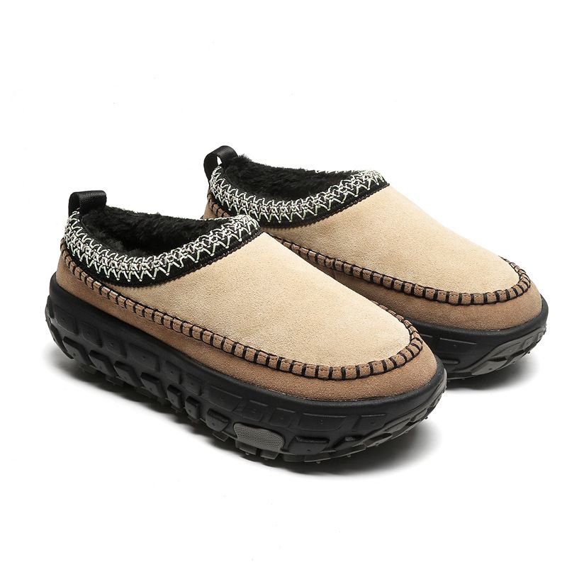 Damen-Winter-Sneaker zum Hineinschlüpfen mit dicker Sohle – bequeme Freizeitschuhe mit Obermaterial aus Wildleder und Gummisohle für den täglichen Gebrauch_voghion.com