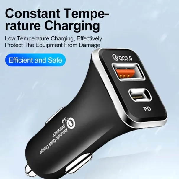 Quick Charge 3.0 PD Mobile Phone 2 Port USB Fast For IPhone 7 8 X XS Tablet Car Charger_voghion.com