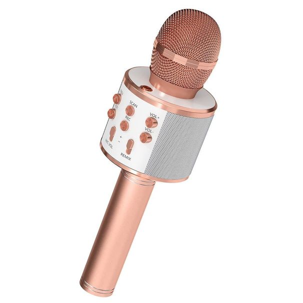 5CORE Bluetooth Wireless Karaoke Microphone All-in-One Portable Handheld Mic With Speaker Recorder Microfono Inalambrico WM SPK Copper_voghion.com