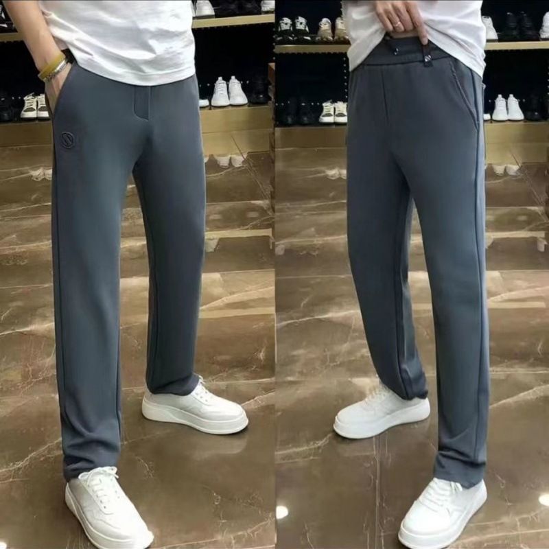 Herrenbekleidung Sommer Casual Loose Hot Style Trend Gerade Hosen Modische und vielseitige dünne leichte Luxus Ice Sense Volltonfarbe_voghion.com