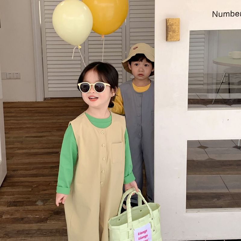  Summer children's clothing children's cotton backpack pants boys girls jumpsuit casual harem pants_voghion.com