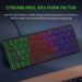 Farfi Wired Keyboard Luminous RGB Backlight 64 Keys Computer USB Gaming Keypad for Laptop_voghion.com