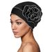 Cross Border New Solid Color Turban Hat, Hot Sale Big Flower All Match Base Hat Chemotherapy Hat, One Piece Drop Shipping_voghion.com