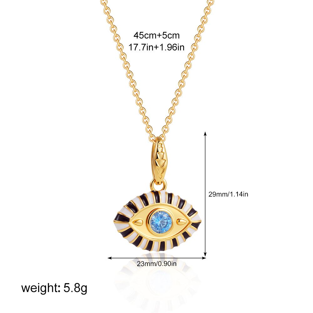 Fashion, Simple Personality, Hip Hop Style, Colorful Enamel Plated Gold Devil Eye Pendant Jewelry_voghion.com