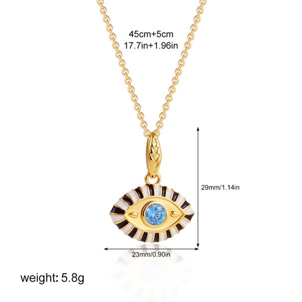 Fashion, Simple Personality, Hip Hop Style, Colorful Enamel Plated Gold Devil Eye Pendant Jewelry_voghion.com