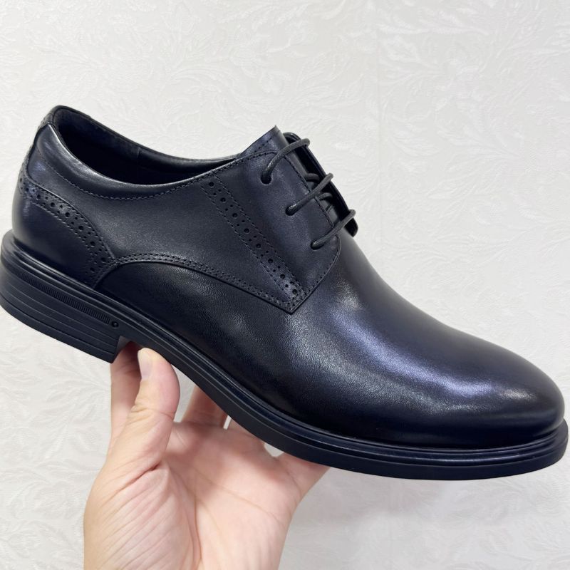 Premium Business Leather 2025 Spring New Men's Lace-Up Low Heel Work Shoes_voghion.com