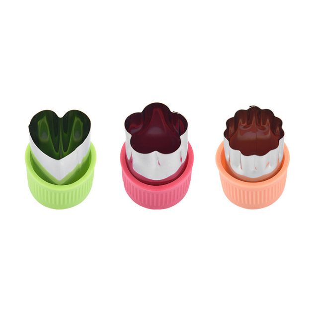 8/3 Stk// Sæt Frugt Grøntsagsform Køkkenværktøj 4 farver Multi-Purpose DIY Madlavning Cutter Form Mad Stempelform Rustfrit stål_voghion.com
