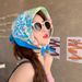 Fascia per capelli con protezione solare, piccola, quadrata, in cotone e lino, con fiori coreani, protezione per il collo, sottile, decorazione sca, multifunzionale_voghion.com