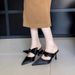 satin Pointed Bow Mueller Fine High Heels Women Baotou Half Slippers 2025 Spring And Summer New Fashion Versatile Leisure Versatile_voghion.com