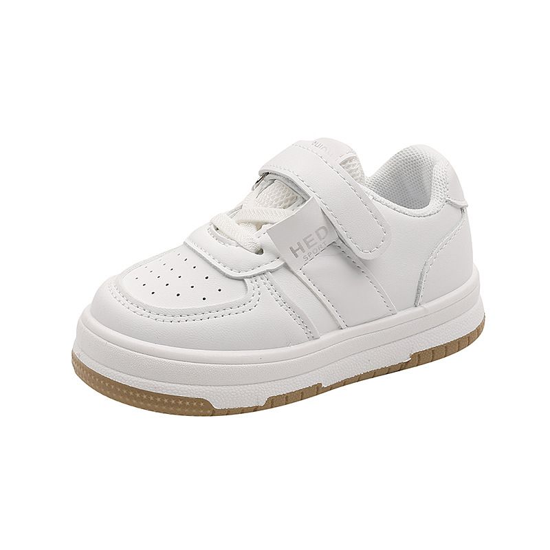 Girls' Velcro Shoes Boys' Preppy Casual Shoes School White Shoes_voghion.com
