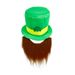 Cappello irlandese di San Patrizio con barba a trifoglio, cappello a cilindro per festa di Carnevale, spettacolo Topper_voghion.com