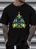 ¡NUEVO! Camiseta con estampado de periquitos, árbol de Navidad y regalo de Navidad. Cómoda y elegante, ideal para el día a día. Diseño gráfico, transpirable, informal y elástico._voghion.com