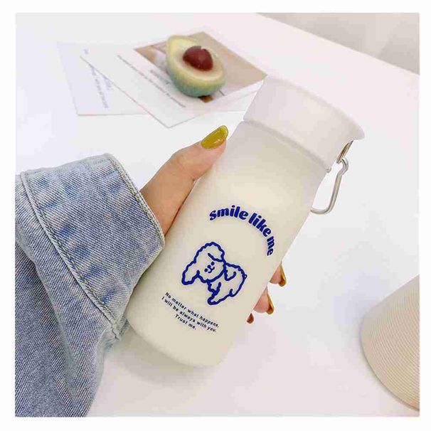 2 pezzi tazza d'acqua per studentessa versione coreana della rete rossa tazza casual in plastica semplice satinata carina cartone animato_voghion.com