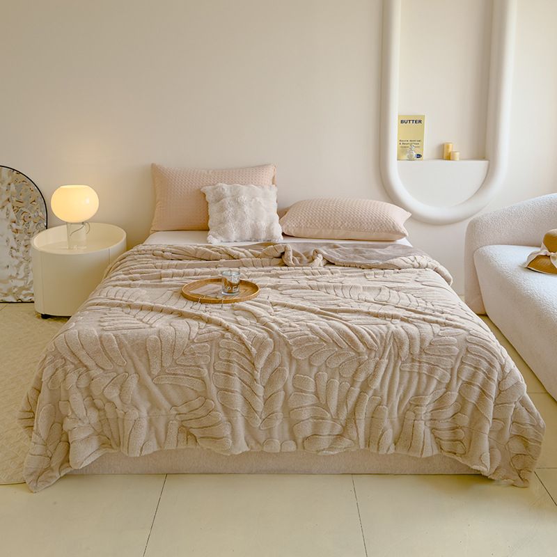 Double Layer Thickened Rabbit Like Banana Leaf Blanket Multifunctional Nap Blanket Sofa Decoration_voghion.com