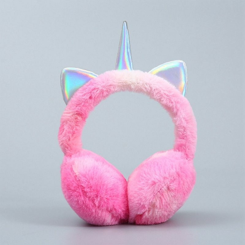 Bonito unicórnio earmuffs orelha muffs mulheres crianças adorável orelhas de gato mais quente de pelúcia bandana fones de ouvido inverno ciclismo fofo_voghion.com