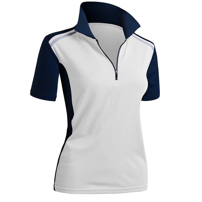 Women's Clothing Short sleeved zipper polo shirt for women 2024 spring and summer new golf tennis fitness running sportswear_voghion.com