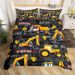 Excavator Duvet Cover Set Double Size For Kids Boys Teens Construction Vehicles Bedding Set Equipment Trucks Comforter Cover With 2 Pillowcases _voghion.com