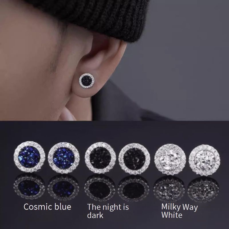 Stud Earrings Crystal Cluster Dazzling Magnetic Ear Clips Light Luxury High End Cool Style Temperament Earrings Without Ear Holes Painless Earrings_voghion.com