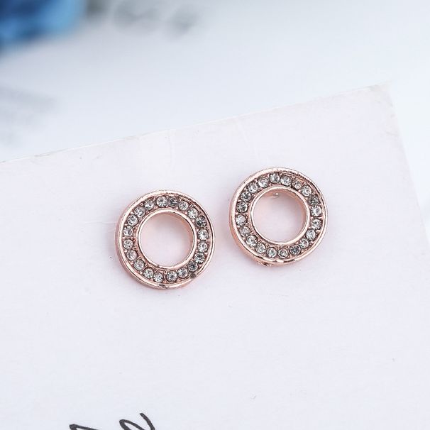 Rose Gold & Silver Eternal Halo Stud Earrings, Double Hoop Circle Earrings For Valentine's Day, Minimalist Jewelry For Women_voghion.com