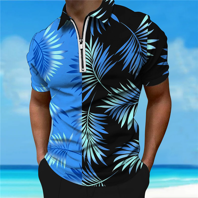 T-shirt à manches courtes pour hommes, Polo d'été décontracté à revers avec boucle, couleur à la mode, pour l'extérieur_voghion.com