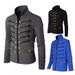 Embroidered button solid color men's jacket_voghion.com