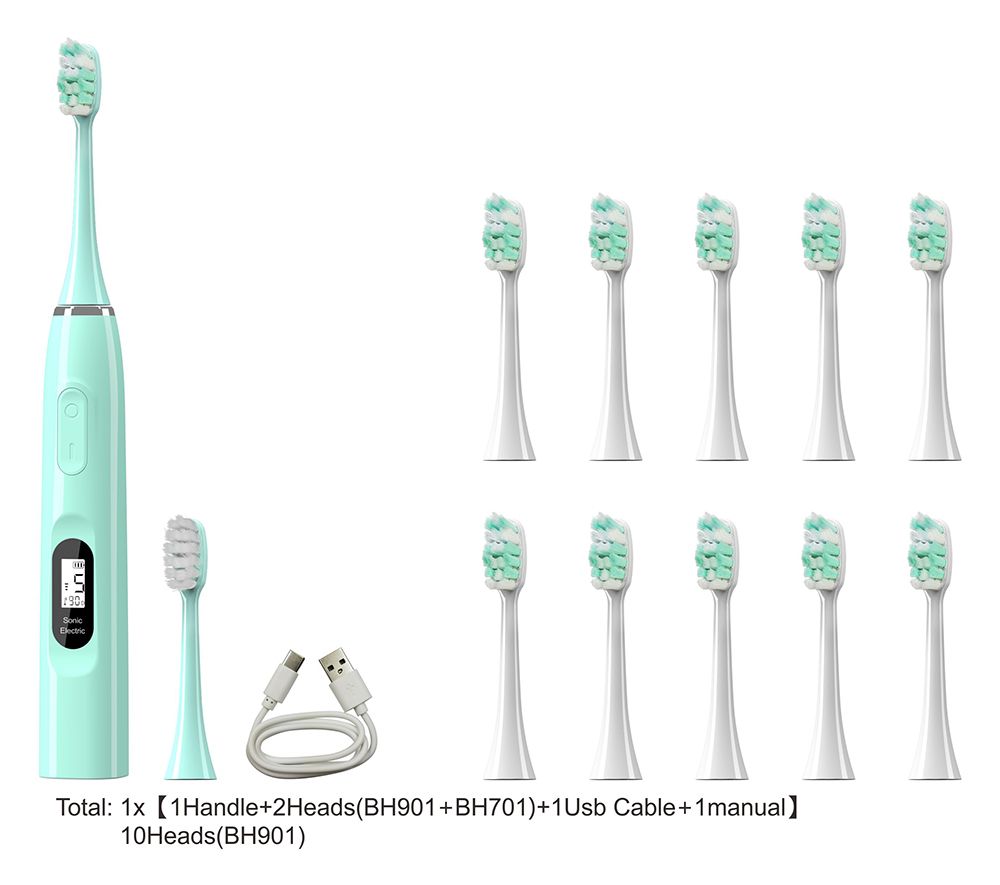Osseni LCD Screen Sonic Electric Toothbrushes for Adults Kids Smart Timer Rechargeable Whitening Toothbrush IPX7 Waterproof_voghion.com