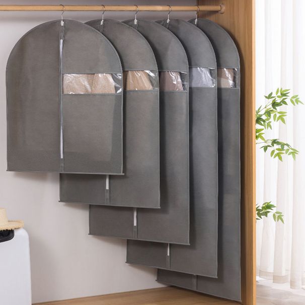 Non-Woven Fabric Flat Clothes Fur Coat With Viewing Window Protective Cover Garment Dustproof Storage Bag_voghion.com