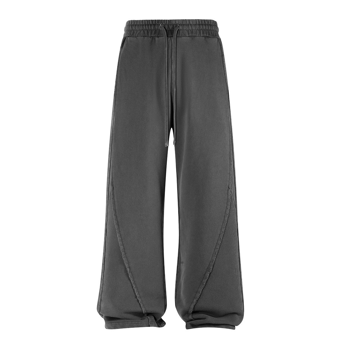 Completo felpa con cappuccio e jogger patchwork effetto consumato – Completo streetwear con bordi grezzi, lavaggio acido e sfilacciature intenzionali (S-XXL, abbigliamento da casa unisex decostruito)_voghion.com