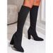 Boots 2023 Explosions Autumn and Winter Large Size High Boots Pointed Thick Heel Elastic but Knee Women's Boots Thin Long Boots_voghion.com