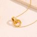Necklace Women Golden Pendant Necklace Couple Style Ring Pendant For Women Light Luxury High-End Square Diamond Non-Fading Titanium Steel Necklace_voghion.com